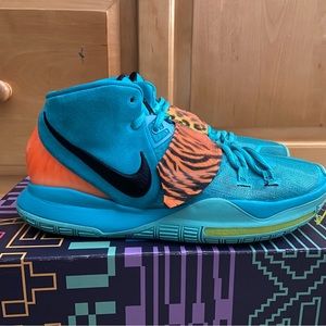 Kyrie 6 Oracle Aqua/ Black Opti/ Yellow Size 8.5 Mens With Box